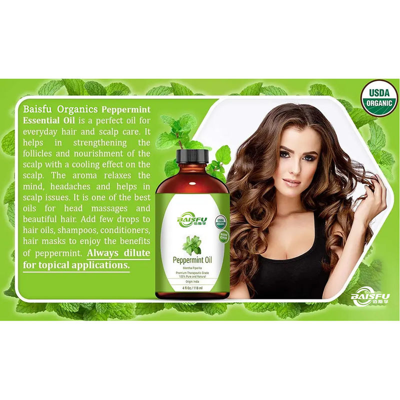 99% Purity Natural Plant Oil Peppermint Oil Hair Growth Essential Oil Pale Yellow