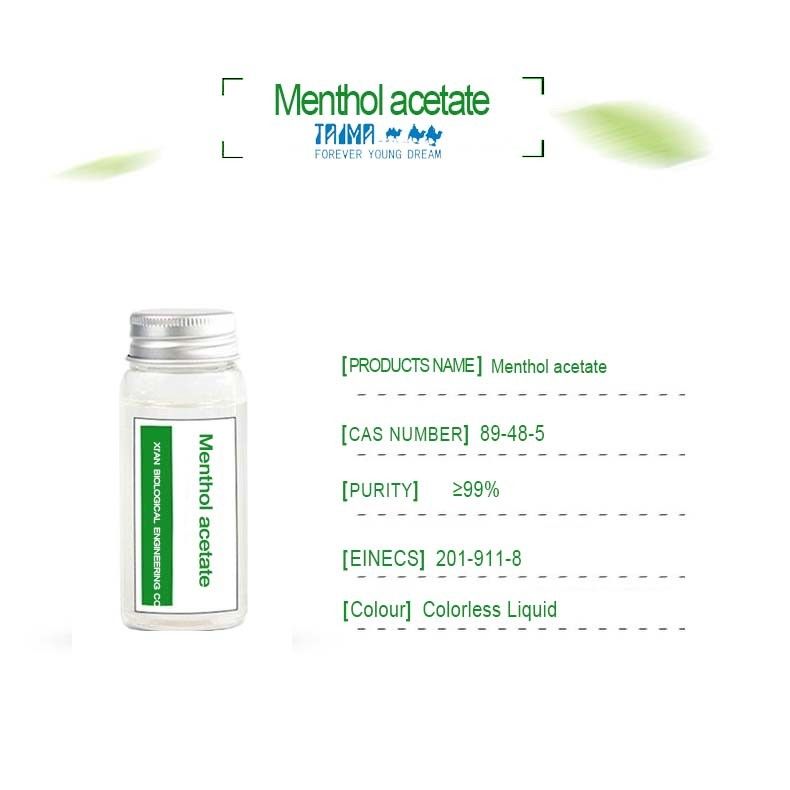 Supply of peppermint aromatics Cooling Agent Liquid  Menthyl Acetate CAS:89-48-5
