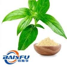 Baisfu plant powder 98% Eucommia leaves extract Hot Selling water solubility Brownish-yellow powder use in nutrient supplements and antioxidant