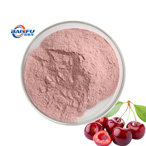 Baisfu Light pink Powder Hot Selling High Quality Natural Cherry Juice Dried Cherry Powder Specification 17%,25% use in beverage and baked food