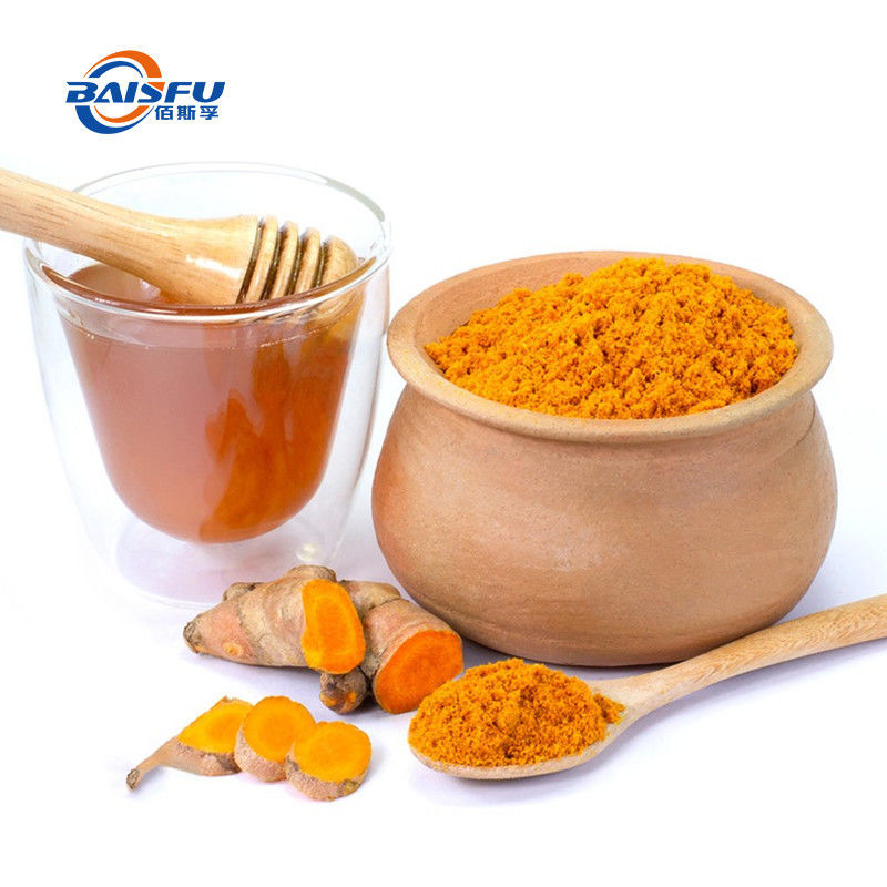 Baisfu Hot Selling Fresh Yellow Curcumin P.E. Yellow Powder coloring Turmeric / Curcumin Natural Pigment Food Flavo Curcumin extract  CAS 458-37-7 Used In Cosmetics