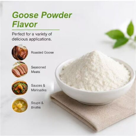 Rich Roasted Concentrated Goose Powder Flavor for Sausage Meatball Burger Patty Plant Based Meat Seasoning Meatless Ground and Veggie Burger Coating
